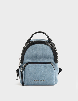 ★CHARLES&KEITH★Double Zip Backpack バックパック/送料込 CHARLES & KEITH（チャールズ & キース）の「デニムダブルジップ